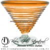 Copa Martini Postre Borde y Espiral de Color Naranja, Orange, Artesanías de Vidrio Soplado - Blown Glass