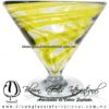 Copa Martini Postre Hilo Jalado de Color Amarillo, Yellow, Artesanías de Vidrio Soplado - Blown Glass Copa Martini Postre Hilo Jalado de Color Amarillo, Yellow, Artesanías de Vidrio Soplado - Blown Glass