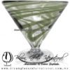 Copa Martini Postre Hilo Jalado de Color Verde Olivo, Olive Green, Artesanías de Vidrio Soplado - Blown Glass Copa Martini Postre Hilo Jalado de Color Verde Olivo, Olive Green, Artesanías de Vidrio Soplado - Blown Glass