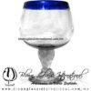 Copa Chabela Borde de color Azul Cobalto, Fábrica de Vidrio Soplado Artesanal, made in México - Blown Glass Factory Store Tonala, Handcraft, Handmade.