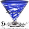 Copa Martini Postre Borde e Hilo Jalado de Color Azul Cobalto, Cobalt Blue, Artesanías de Vidrio Soplado - Blown Glass
