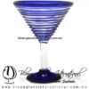 Copa Martini Espiral Borde y Pie de Color Azul Cobalto, Cobalt Blue, Artesanías de Vidrio Soplado - Blown Glass