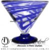 Copa Martini Postre Hilo Jalado y Pie de Color Azul Cobalto, Cobalt Blue, Artesanías de Vidrio Soplado - Blown Glass
