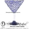 Copa Martini Granizado y Pie de Color Azul Cobalto, Cobalt Blue, Artesanías de Vidrio Soplado - Blown Glass Copa Martini Granizado y Pie de Color Azul Cobalto, Cobalt Blue, Artesanías de Vidrio Soplado - Blown Glass