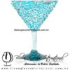 Copa Martini Granizado y Pie de Color Azul Aguamarina, Aqua Blue, Artesanías de Vidrio Soplado - Blown Glass Copa Martini Granizado y Pie de Color Azul Aguamarina, Aqua Blue, Artesanías de Vidrio Soplado - Blown Glass