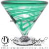 Copa Martini Postre Borde e Hilo Jalado de Color Turquesa, Teal Blue, Artesanías de Vidrio Soplado - Blown Glass