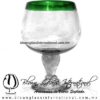 Copa Chabela Borde de color Verde jade, Fábrica de Vidrio Soplado Artesanal, made in México - Blown Glass Factory Store Tonala, Handcraft, Handmade.