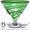 Copa Martini Postre Borde e Hilo Jalado de Color Verde Jade, Dark Green, Artesanías de Vidrio Soplado - Blown Glass