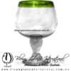 Copa Chabela Borde de color Verde Lima, Fábrica de Vidrio Soplado Artesanal, made in México - Blown Glass Factory Store Tonala, Handcraft, Handmade.
