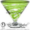 Copa Martini Postre Borde e Hilo Jalado de Color Verde Lima, Light Green, Artesanías de Vidrio Soplado - Blown Glass