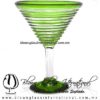 Copa Martini Espiral Borde y Pie de Color Verde Lima, Light Green, Artesanías de Vidrio Soplado - Blown Glass