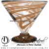 Copa Martini Postre Hilo Jalado y Pie de Color Ámbar, Amber, Artesanías de Vidrio Soplado - Blown Glass