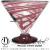 Copa Martini Postre Hilo Jalado y Pie de Color Amatista, Amethyst, Artesanías de Vidrio Soplado - Blown Glass