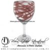 Copa Vino Hilo Jalado de Color Amatista, Fábrica de Vidrio Soplado Artesanal, made in México - Blown Glass Factory Store Tonala, Handcraft, Handmade.