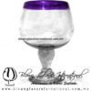Copa Chabela Borde de color Morado, Fábrica de Vidrio Soplado Artesanal, made in México - Blown Glass Factory Store Tonala, Handcraft, Handmade.