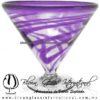 Copa Martini Postre Borde e Hilo Jalado de Color Morado, Purple, Artesanías de Vidrio Soplado - Blown Glass