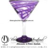 Copa Martini Hilo Jalado y Pie de Color Morado, Purple, Artesanías de Vidrio Soplado - Blown Glass