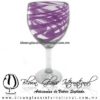 Copa Vino Hilo Jalado de Color Morado, Fábrica de Vidrio Soplado Artesanal, made in México - Blown Glass Factory Store Tonala, Handcraft, Handmade.