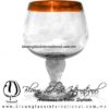 Copa Chabela Borde de color Naranja, Fábrica de Vidrio Soplado Artesanal, made in México - Blown Glass Factory Store Tonala, Handcraft, Handmade.