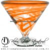 Copa Martini Postre Borde e Hilo Jalado de Color Naranja, Orange, Artesanías de Vidrio Soplado - Blown Glass
