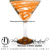 Copa Martini Hilo Jalado y Pie de Color Naranja, Orange, Artesanías de Vidrio Soplado - Blown Glass