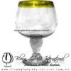 Copa Chabela Borde de color Amarillo, Fábrica de Vidrio Soplado Artesanal, made in México - Blown Glass Factory Store Tonala, Handcraft, Handmade.
