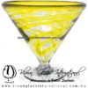 Copa Martini Postre Borde e Hilo Jalado de Color Amarillo, Yellow, Artesanías de Vidrio Soplado - Blown Glass