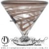 Copa Martini Postre Borde e Hilo Jalado de Color Chocolate, Brown, Artesanías de Vidrio Soplado - Blown Glass