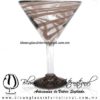 Copa Martini Hilo Jalado y Pie de Color Chocolate, Brown, Artesanías de Vidrio Soplado - Blown Glass