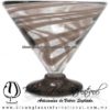 Copa Martini Postre Hilo Jalado y Pie de Color Chocolate, Brown, Artesanías de Vidrio Soplado - Blown Glass