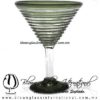 Copa Martini Espiral Borde y Pie de Color Verde Olivo, Olive Green, Artesanías de Vidrio Soplado - Blown Glass