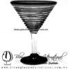 Copa Martini Espiral Borde y Pie de Color Negro, Black, Artesanías de Vidrio Soplado - Blown Glass