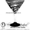 Copa Martini Hilo Jalado y Pie de Color Negro, Black, Artesanías de Vidrio Soplado - Blown Glass