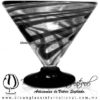 Copa Martini Postre Hilo Jalado y Pie de Color Negro, Dark, Artesanías de Vidrio Soplado - Blown Glass