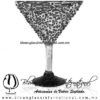Copa Martini Granizado y Pie de Color Negro, Black, Artesanías de Vidrio Soplado - Blown Glass Copa Martini Granizado y Pie de Color Negro, Black, Artesanías de Vidrio Soplado - Blown Glass