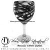 Copa Vino Hilo Jalado de Color Negro, Fábrica de Vidrio Soplado Artesanal, made in México - Blown Glass Factory Store Tonala, Handcraft, Handmade.