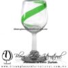 Copa Vino Listón de Color Verde Jade, Fábrica de Vidrio Soplado Artesanal, made in México - Blown Glass Factory Store Tonala, Handcraft, Handmade.