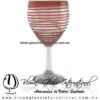 Copa Vino Borde y Espiral de Color Amatista, Fábrica de Vidrio Soplado Artesanal, made in México - Blown Glass Factory Store Tonala, Handcraft, Handmade.