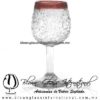 Copa Vino Granizado Cristal y Borde de Color Amatista, Fábrica de Vidrio Soplado Artesanal, made in México - Blown Glass Factory Store Tonala, Handcraft, Handmade.