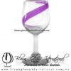 Copa Vino Listón de Color Morado, Fábrica de Vidrio Soplado Artesanal, made in México - Blown Glass Factory Store Tonala, Handcraft, Handmade.