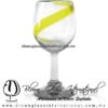 Copa Vino Listón de Color Amarillo, Fábrica de Vidrio Soplado Artesanal, made in México - Blown Glass Factory Store Tonala, Handcraft, Handmade.