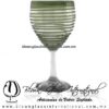 Copa Vino Borde y Espiral de Color Verde Olivo, Fábrica de Vidrio Soplado Artesanal, made in México - Blown Glass Factory Store Tonala, Handcraft, Handmade.
