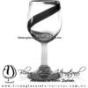Copa Vino Listón de Color Negro, Fábrica de Vidrio Soplado Artesanal, made in México - Blown Glass Factory Store Tonala, Handcraft, Handmade.