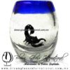 Tequilero barril con Escorpión y Borde de color, Fábrica de Vidrio Soplado Artesanal, made in México - Blown Glass Factory Store Tonala, Handcraft, Handmade.