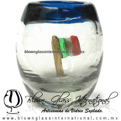 Tequilero barril con Bandera y Borde de color, Fábrica de Vidrio Soplado Artesanal, made in México - Blown Glass Factory Store Tonala, Handcraft, Handmade. Tequilero barril con Bandera y Borde de color, Fábrica de Vidrio Soplado Artesanal, made in México - Blown Glass Factory Store Tonala, Handcraft, Handmade.