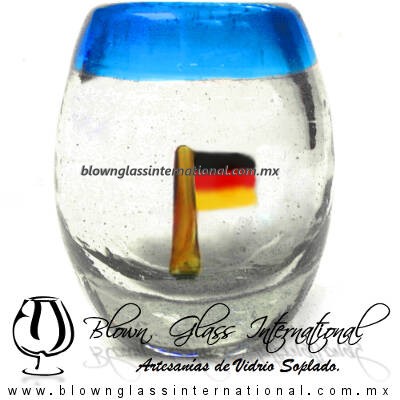 Tequilero barril con Bandera y Borde de color, Fábrica de Vidrio Soplado Artesanal, made in México - Blown Glass Factory Store Tonala, Handcraft, Handmade. Tequilero barril con Bandera y Borde de color, Fábrica de Vidrio Soplado Artesanal, made in México - Blown Glass Factory Store Tonala, Handcraft, Handmade.