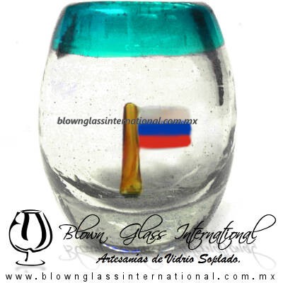 Tequilero barril con Bandera y Borde de color, Fábrica de Vidrio Soplado Artesanal, made in México - Blown Glass Factory Store Tonala, Handcraft, Handmade. Tequilero barril con Bandera y Borde de color, Fábrica de Vidrio Soplado Artesanal, made in México - Blown Glass Factory Store Tonala, Handcraft, Handmade.