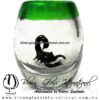 Tequilero barril con Escorpión y Borde de color, Fábrica de Vidrio Soplado Artesanal, made in México - Blown Glass Factory Store Tonala, Handcraft, Handmade.