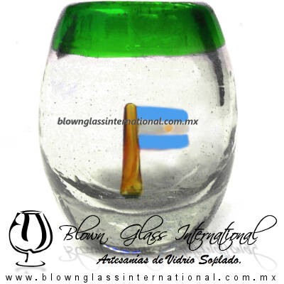 Tequilero barril con Bandera y Borde de color, Fábrica de Vidrio Soplado Artesanal, made in México - Blown Glass Factory Store Tonala, Handcraft, Handmade. Tequilero barril con Bandera y Borde de color, Fábrica de Vidrio Soplado Artesanal, made in México - Blown Glass Factory Store Tonala, Handcraft, Handmade.