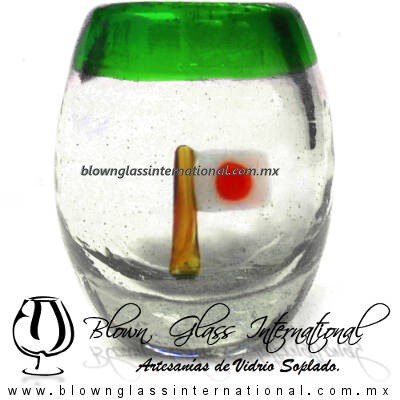 Tequilero barril con Bandera y Borde de color, Fábrica de Vidrio Soplado Artesanal, made in México - Blown Glass Factory Store Tonala, Handcraft, Handmade. Tequilero barril con Bandera y Borde de color, Fábrica de Vidrio Soplado Artesanal, made in México - Blown Glass Factory Store Tonala, Handcraft, Handmade.